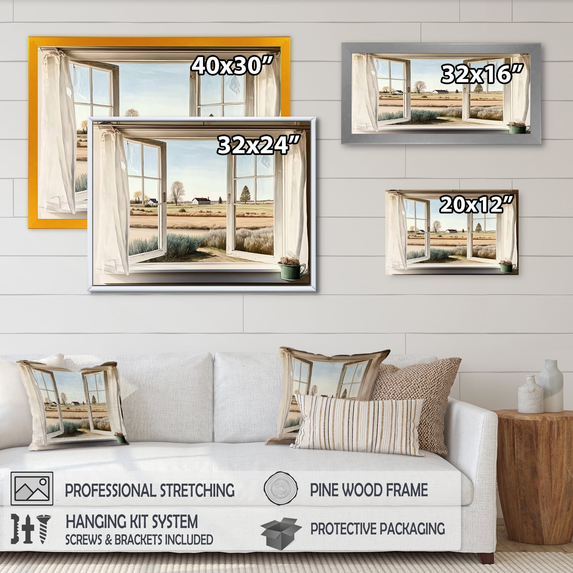 Designart Window To Landscape Views III Canvas Wall Art