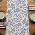 thumbnail image 5 of Blue Floral 70 Inch Table Runner, Farmhouse Vintage Flower Leaf Botanical Farmhouse Dresser Scarf Cotton & Linen Tablerunner for Dining/Kitchen Island/Holiday Party Décor 13" x 70", 5 of 9