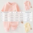 thumbnail image 3 of Gerichy Newborn Baby Girls Boys Cotton Romper Outfits Infant Long Sleeve One-Piece Toddler Button Jumpsuits 0-18 Months, 3 of 7