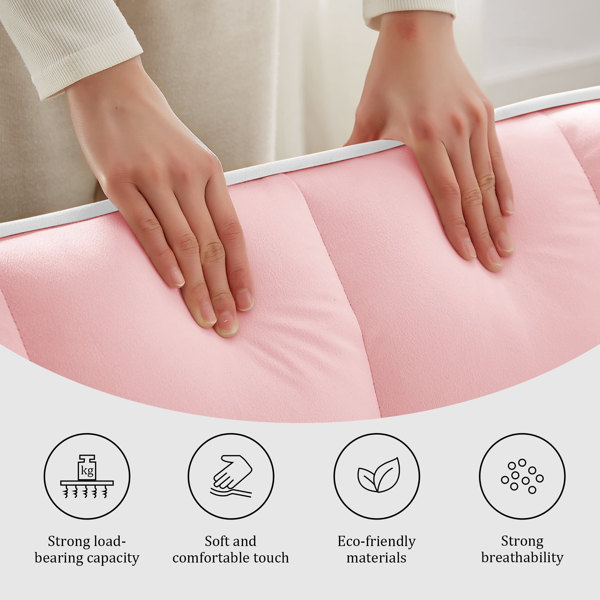 MOONMISS 3 in 1 Sleeper Sofa Chair Bed,Velvet Adjustable Recliner with Charge Ports&Phone Holder,Pink