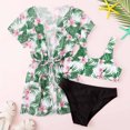 thumbnail image 2 of Fesfesfes Baby Girls Swimwear Children Swimsuit Short Sleeve Cover-ups Vintage Swimsuit Bikini Sets Bathing Suit Three-piece Sets Swimwear Set Spring Saving Clearance, 2 of 6