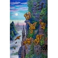 thumbnail image 2 of Bell, Bill 22x32 Gold Ornate Wood Framed with Double Matting Museum Art Print Titled - Gargoyles Twilight, 2 of 4
