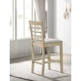 thumbnail image 6 of Cream Counter Height 5PC Dining Set | Square Wood Table & Upholstered Chairs | Contemporary Style for Dining Room | Seats 4 | 35.4"W | Rustic Transitional, 6 of 7