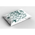 thumbnail image 2 of Ambesonne Anchor Pillow Sham 2 Pack, Pin-up Girl Sailor Suit, 36"x20", Teal and White, 2 of 3