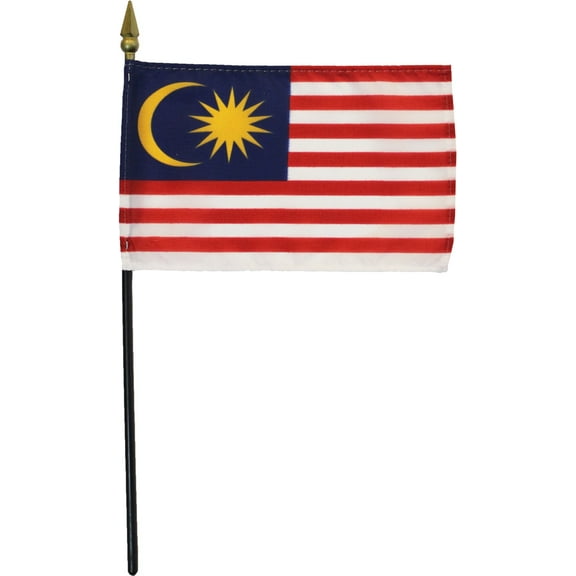 Malaysia - 4"X6" Stick Flag