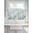 thumbnail image 2 of Teal Ocean Coastal Half Window Curtains 24 Inches Long, Summer Beach Window Treatment Curtain Drapes, Nautical Coral Starfish Short Window Tiers for Laundry Room Over Sink, 27.5"x24", 2 Panels, 2 of 6