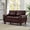 Burgundy, variant on 59" Breathable Faux Leather Small Loveseat Couch, 2 Seater Sofa with Storage Space, Comfortable Loveseat with Wide Armrest for Living Room, Burgundy