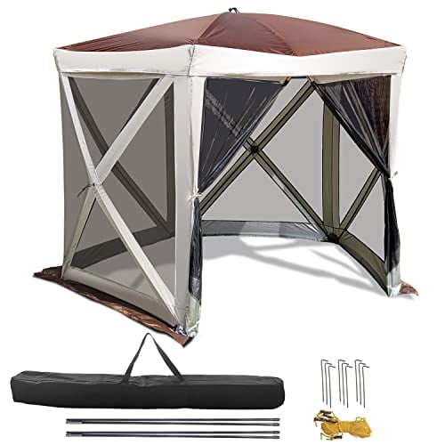 AxplorTente de Jardin Rapide Tailgater Pop-Up, Tente de Hauteur Autoportante à 5 Côtés, Auvent Portable 9 Pi X 9 Pi avec Sac de Transport pour Rassemblement, Plage, Bord de Piscine, Camping, Sports de Plein Air (6 à 8 Personnes)