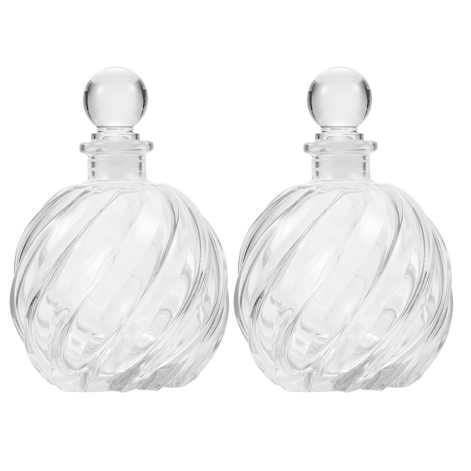 USHOBE 2Pcs Aromatherapy Glass Diffuser Bottles Transparent with Flat Stable Base