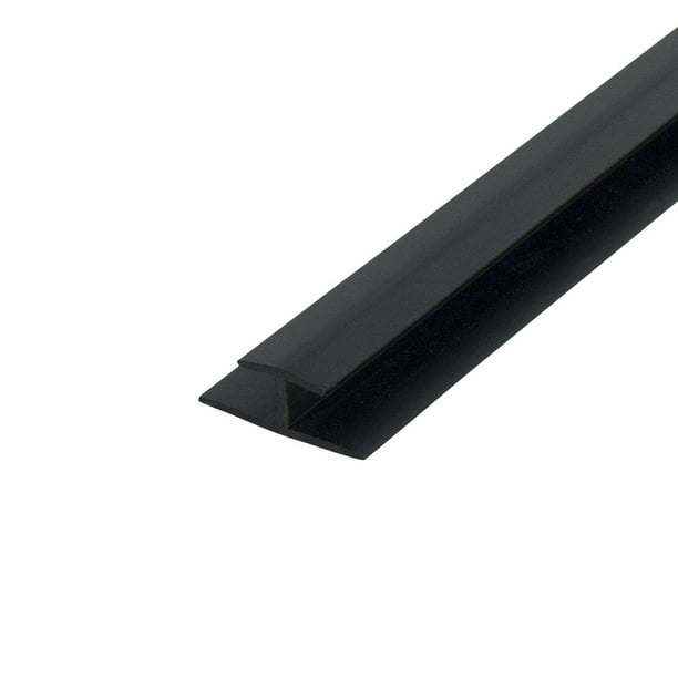 Outwater Plastic H Channel Fits Material 1/4 Inch Thick Black ABS