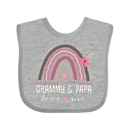 

Inktastic Grammy and Papa Love Me Rainbow Girls Baby Bib