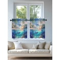 thumbnail image 4 of Ocean Dolphins Tier Curtains 36 Inch Length,Sheer Curtains for Bedroom Living Room Window Summer Coral Coconut Trees Tropical Fish Voile Drapes Kitchen Curtains Small Half Window 27.5"x36" 2 Panels, 4 of 7