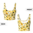 thumbnail image 3 of Sikiie Blue Floral Sunflower Print Strappy Sports Bra for Women Padded Push Up Sports Bra Athletic Running Sports Bra Workout Bra Yoga Bra, 3 of 5