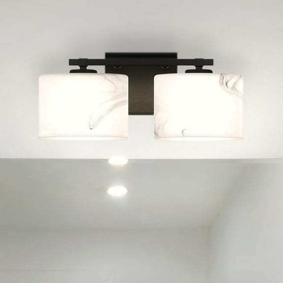 Luxury Contemporary Bath Light, Medium Size: 6.25''H x 15''W, with Craftsman Style Elements, Matte Black Finish, UQL5550 from the Nowra Collection by Urban Ambiance
