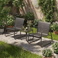 thumbnail image 2 of Outdoor Patio Bistro Set, 3-Piece Textilene Conversation Furniture with Chairs and Coffee Table, All-Weather Rust-Proof Balcony Set for Porch/Backyard/Deck, Black, 2 of 7