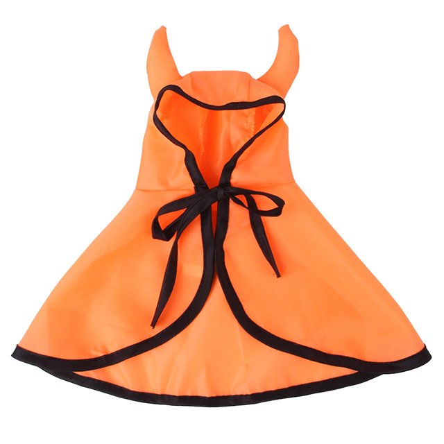 Lindo disfraz de vampiro para perros, accesorios festivos de Halloween para mascotas, abrigo con capucha para abrigo con temática de vampiro, accesorios para fotos, M, naranja