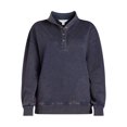 thumbnail image 5 of Time and Tru Women's Mock Neck Henley Pullover Sweatshirt, Sizes XS-XXXL, 5 of 6