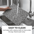 thumbnail image 4 of Placemats Set of 8 for Dining Table, Table Placemats, Rectangular PVC Vinyl, 18x12 Inches - Gray, 4 of 7
