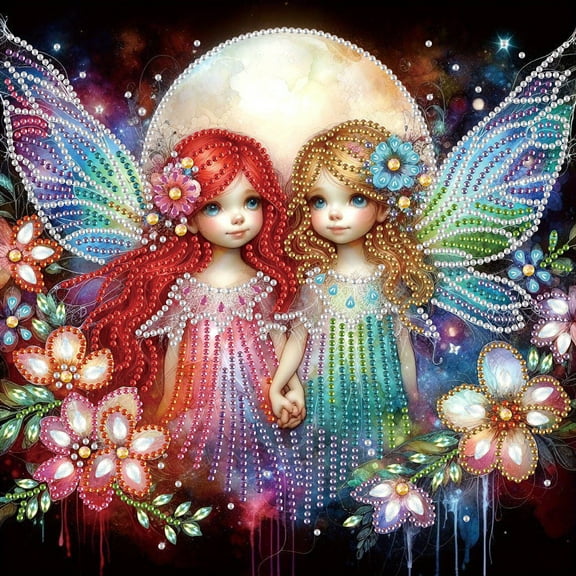 5D DIY diamond art painting kit, dream angel special shape diamond canvas, namely can decompress and relax and can be used for home wall decoration