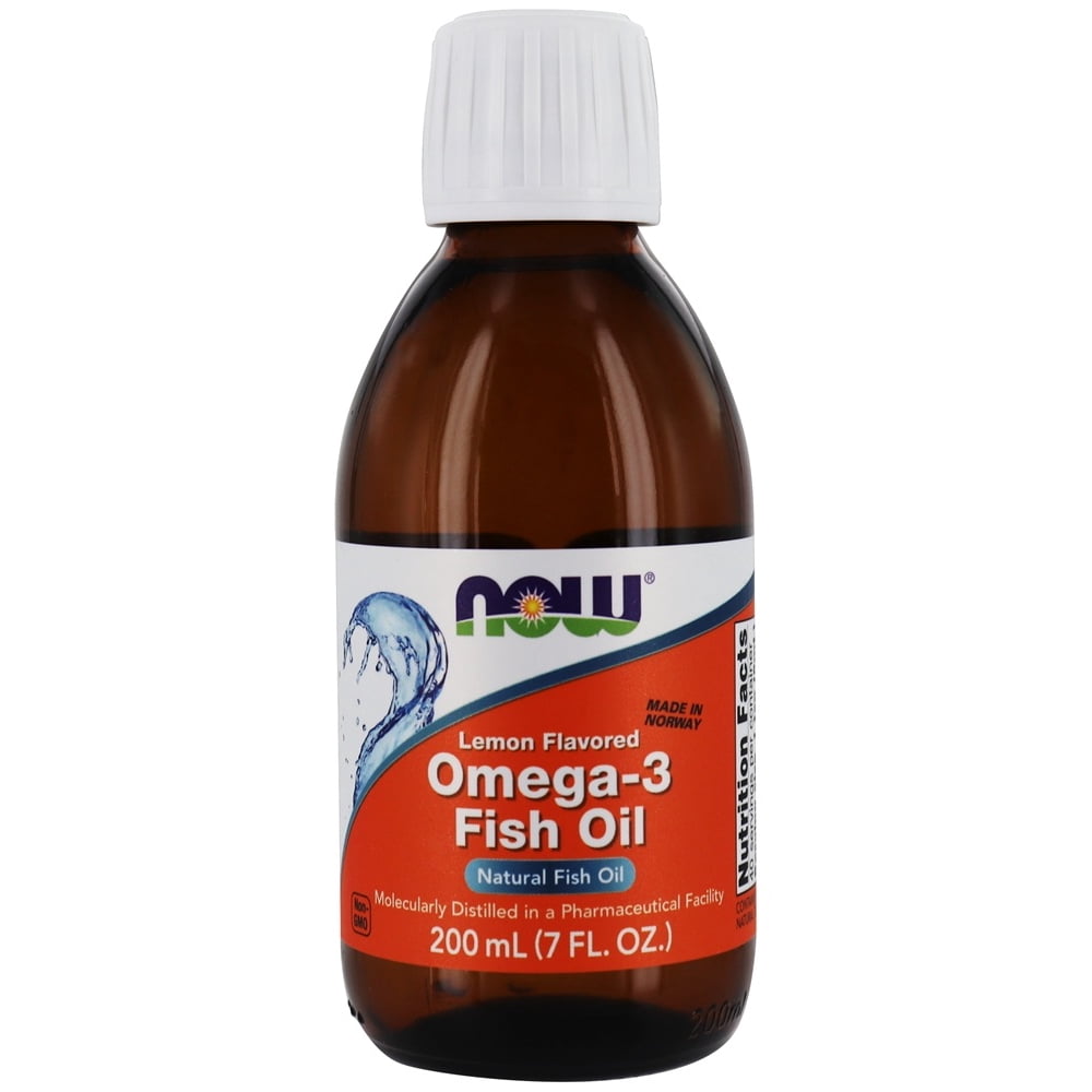 NOW Omega3 Fish Oil Liquid, Lemon, 7 Fl Oz.
