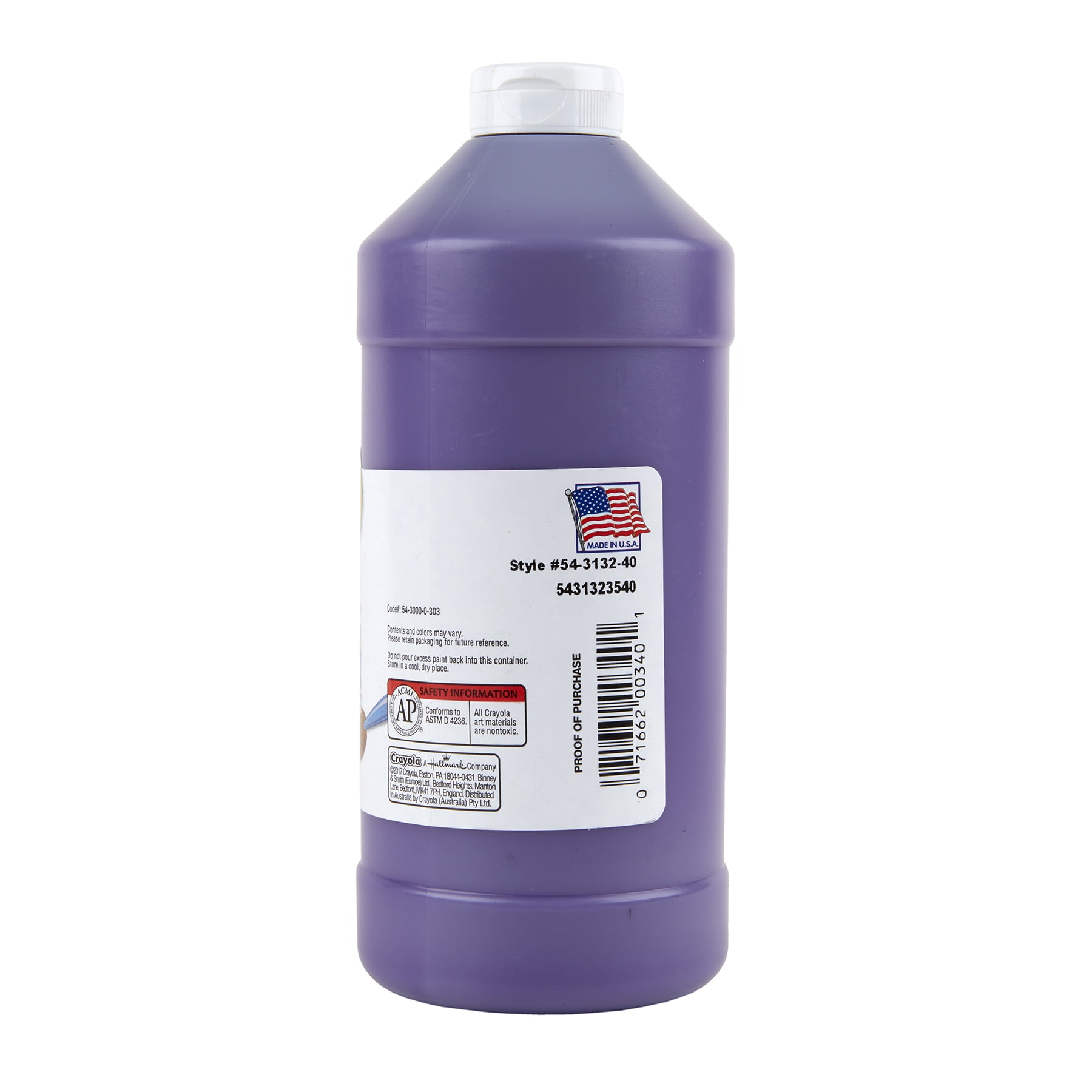 Crayola Artista II Washable Tempera Paint, 32 oz, Violet, Pack of 3