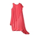 thumbnail image 4 of Afdoent Womens Dresses Summer Casual Dress Elegant Asymmetric Chiffon Sleeveless Dress For Stylish Comfortable Breathable Fashion Beach Vacation Clothes, 4 of 5