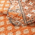 thumbnail image 7 of HoneiLife Quilts Queen Size - 3 Piece Microfiber Quilt set Reversible Bedspreads Patchwork Coverlets Floral Bedding Set All Season, Orange, 7 of 7