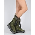 thumbnail image 6 of Women Mixed Media Mid-Calf Gilly Tie Lace Up Fur Cuff Winter Boot - 18152, 6 of 6