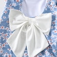 thumbnail image 4 of YDFCWXW Toddler Swimsuit Girls One Piece Ruffled Girls Bathing Suit Bow Strap Swimwear with Swim Cap Size 1-8 T (Blue, 1-2 Years), 4 of 5
