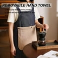 thumbnail image 6 of 1PC Women's Removable Hand Towel Apron with Pocket (70cm) - Water/Oil-Resistant Cooking Apron, Cross-Back Striped Kitchen Bib for Cleaning/Gardening (Black+ Brown Shoulder strap), 6 of 7