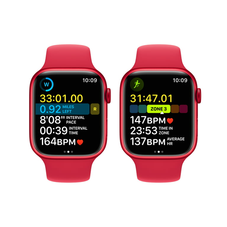 Apple Watch Series 8 [GPS 45mm] Smart Watch w/ (Product) RED Aluminum Case  with (Product) RED Sport Band - M/L. Fitness Tracker, Blood Oxygen & ECG
