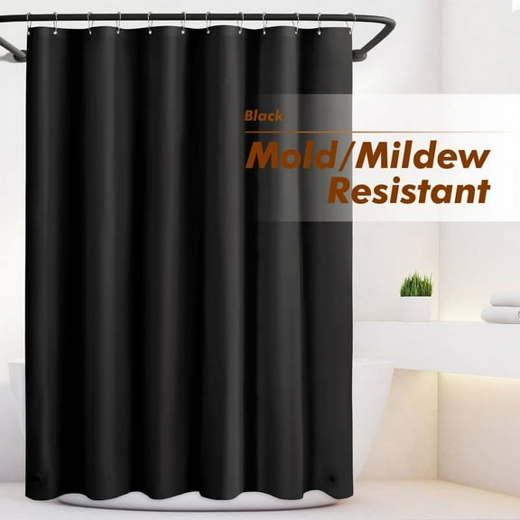 Mrs Awesome Lightweight Shower Curtain Liner Black with Magnets -72" x 72"