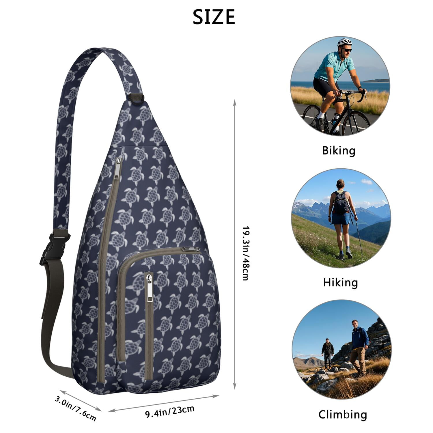 Marine Life Turtle Print Crossbody Bag&nbsp;- Artistic Underwater Turtle Design Sling Pack, Breathable & Durable (Ocean Animal Theme)