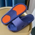 thumbnail image 2 of Men's House Slippers Slip-on Flat Heel Non-Slip Shower Shoes Mens Indoor Home Bedroom Pool Bathroom Home Shower Slippers Beach Shoes, 2 of 6