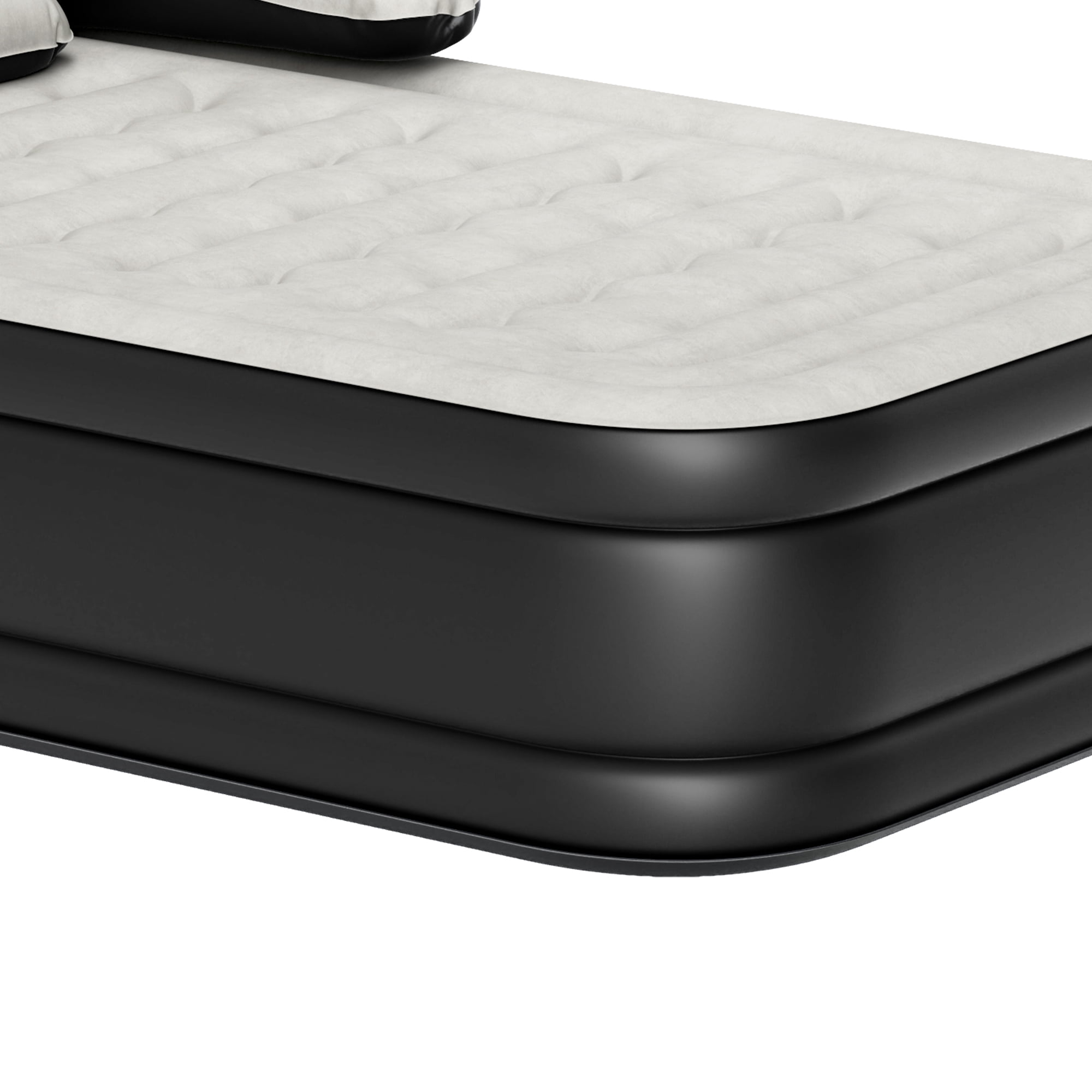 Uforic FullXL Air Bed featuring Headboard, 18in Inflatable Mattress with Pillow, Portable Electric Pump, Black - Ideal Queen Air Mattress for Camping & Home Use