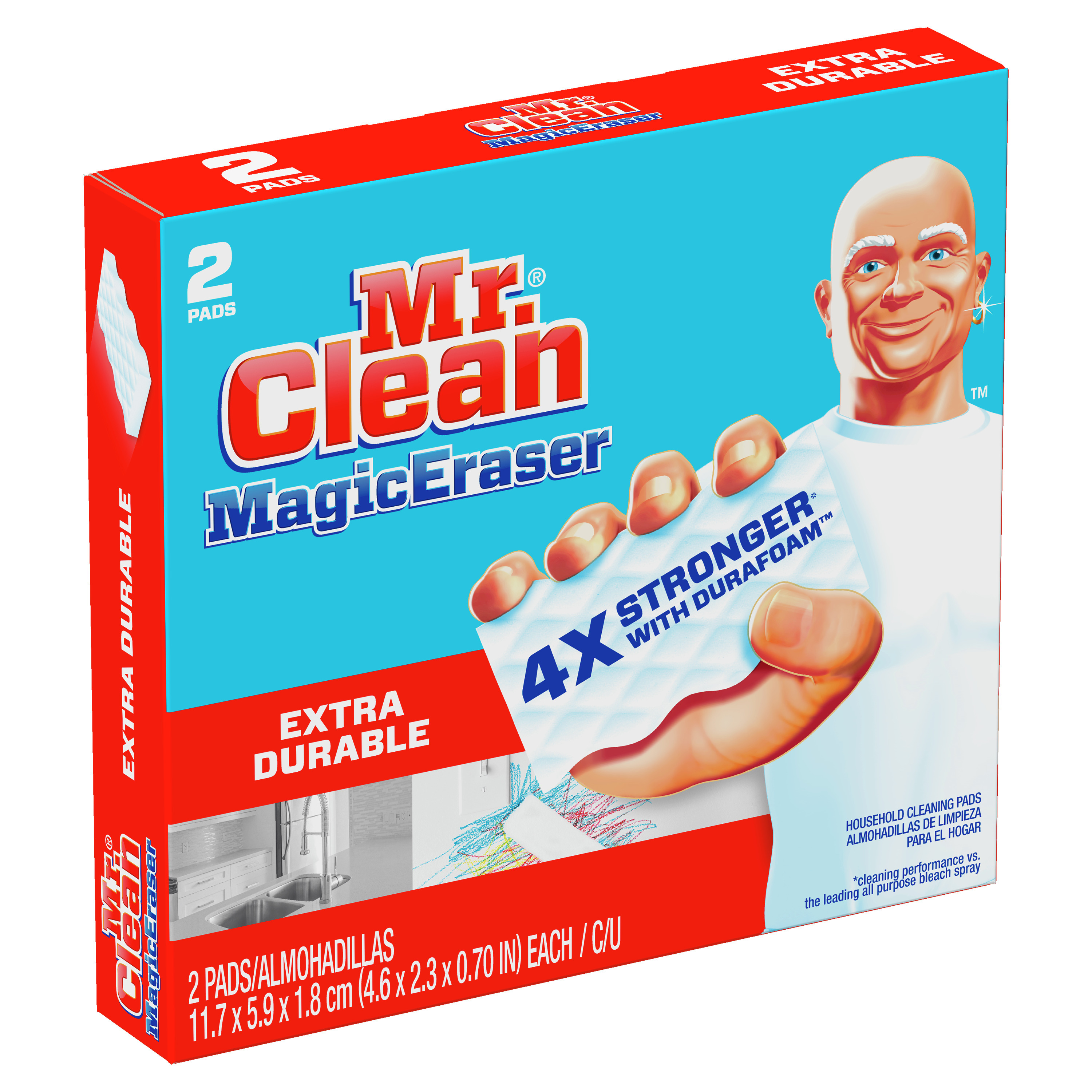 Mr. Clean Magic Eraser Extra Durable, Cleaning Pads with Durafoam, 2 Ct - image 4 of 11