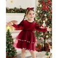 thumbnail image 7 of SANMIO Baby Girl Christmas Dress Infant Long Sleeve Holiday Outfit Fall Winter Tulle Velvet Dresses with Headband 3M-3T, 7 of 7
