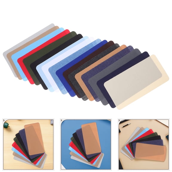 DEEPCRAFF 17-Piece Heavy Duty Iron- Cotton Fabric Applique Patches for Jeans, Jackets, Pants, and Clothing Mending