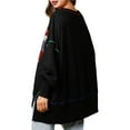 thumbnail image 3 of Sudadera con Lentejuelas de Cascanueces para Mujer, Sudadera Holgada Navideña de Larga con Cuello Redondo Negro L, 3 of 7