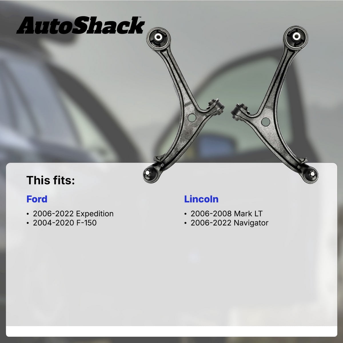 AutoShack Front Upper Control Arms and Ball Joint with Bushings for Ford, F-150 2004-2020 Expedition 2006-2022, 4WD RWD AWD V6 2.7L 3.0L 3.3L 3.5L 3.7L 4.2L V8 4.6L 5.0L 5.4L 6.2L, Pair