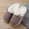 thumbnail image 4 of NineCiFun House Slippers for Women on Memory Foam Indoor Outdoor Fuzzy Slippers (Coffee,Size 7-8), 4 of 9