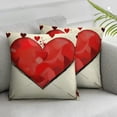 thumbnail image 2 of Shangniulu Valentine's Day Pillow Covers 18x18 Inch Set of 2 Big Red Hearts Small Red Hearts Decor Throw Pillow Covers Valentine's Day Cushion Case Decoration for Sofa Couch, 2 of 6