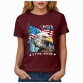 thumbnail image 6 of mgoYE USA 250th Anniversary T Shirt Women 250 Years 1776-2026 250th Birthday Eagle Print T-Shirt(Wine,3XL), 6 of 8
