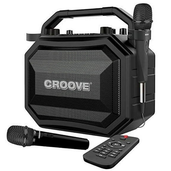 Karaoke Machine With 2 Wireless & Wired Microphones Portable Pa Speaker System