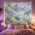 thumbnail image 2 of Misty Mountain Valley With Birch Trees, Serene Watercolor Style for Nature Lovers, Mountain Wall Art, Housewarming Gift, Tapestry Wall Hanging for Bedroom and Living Room, 2 of 7