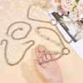 thumbnail image 3 of 4Pcs 2 Styles 201 Stainless Steel Cuban Link Chains & Alloy Boot Strap Chains with Spring Gate Rings and Lobster Claw Clasps Antique Silver & Platinum 345~350mm 2pcs/style, 3 of 5