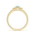 thumbnail image 2 of ANGARA Natural Solitaire Oval Aquamarine and Diamond Promise Ring in 14K Yellow Gold for Women (Size-6x4mm) | March Birthstone, Birthday, Anniversary, Jewelry Gift for Women | Natural Aquamarine Ring, 2 of 10