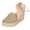 Gold, variant on Womens Platform Espadrilles High Heeled Wedge Sandals Closed Toe Woven Upper Ankle Tie up Summer Dress Shoes Red Size 6