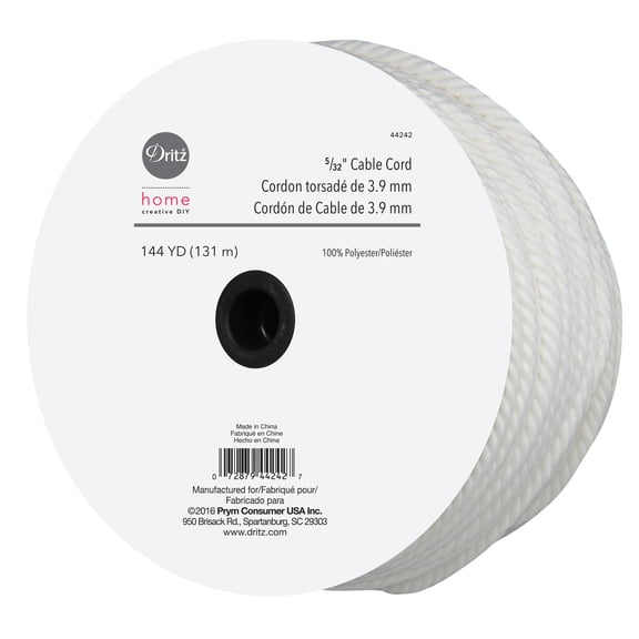 Dritz 5/32" Cable Cord, White, 144 yd