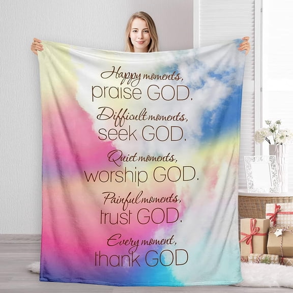Inspirational Religious Gifts for Women Men, Christian Blanket 50X60Inch Bible Verse Healing Soft Throw Blanket Get Well Soon Prayer Caring Gift